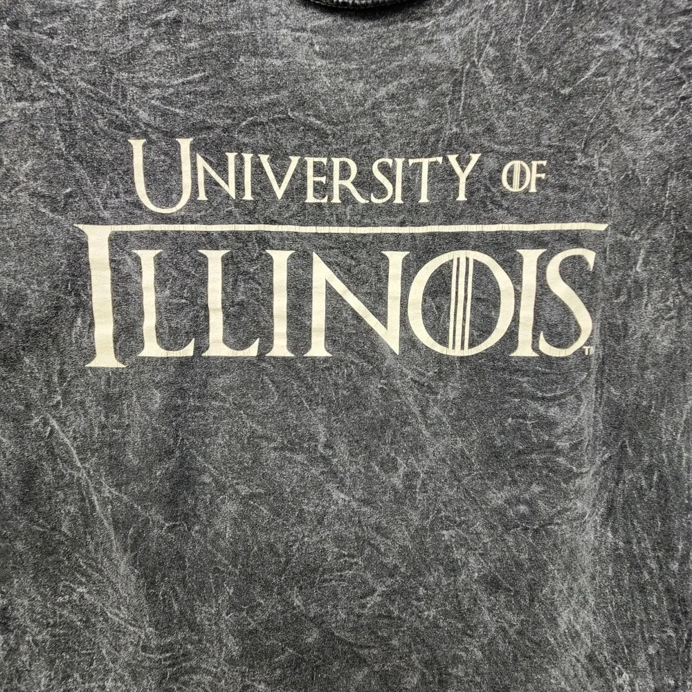 Colortone University of Illinois Shirt Mens 2XL (Fits‎ as Slim Fit XL) Acid Wash